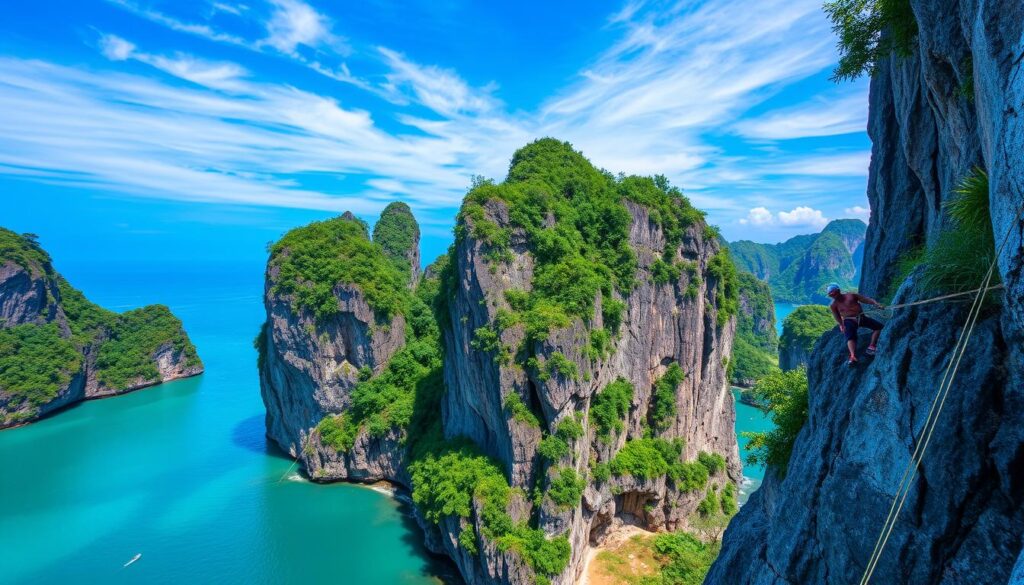 Klettern in Krabi Kalksteinfelsen