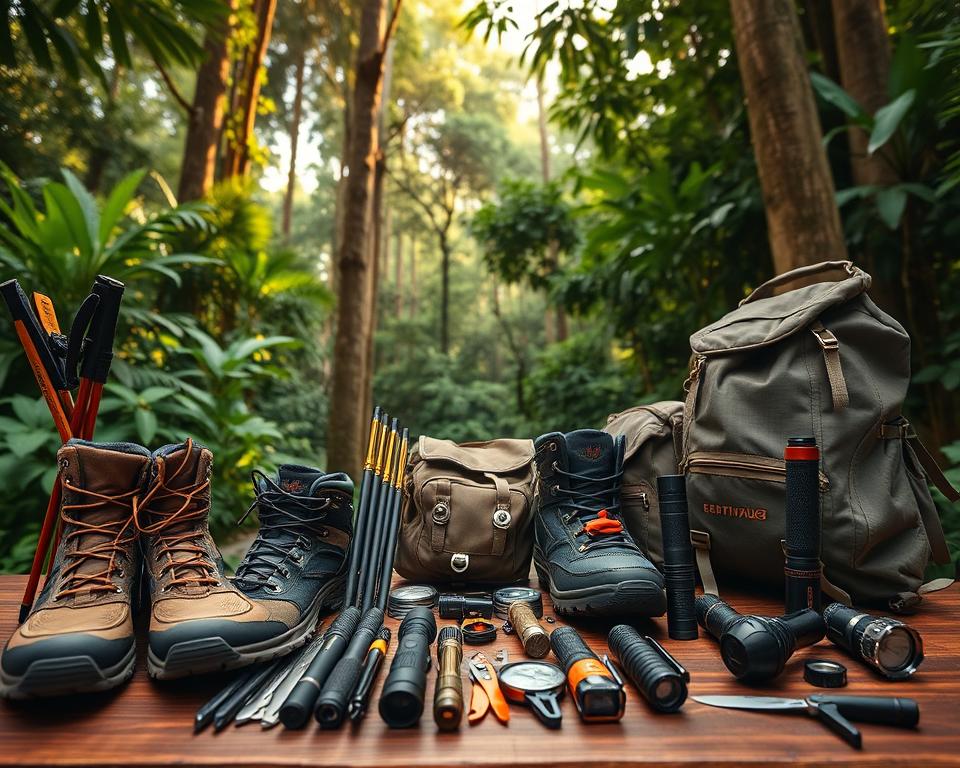 Ausrüstung für Regenwald Expedition Ausrüstung für Regenwald Expedition