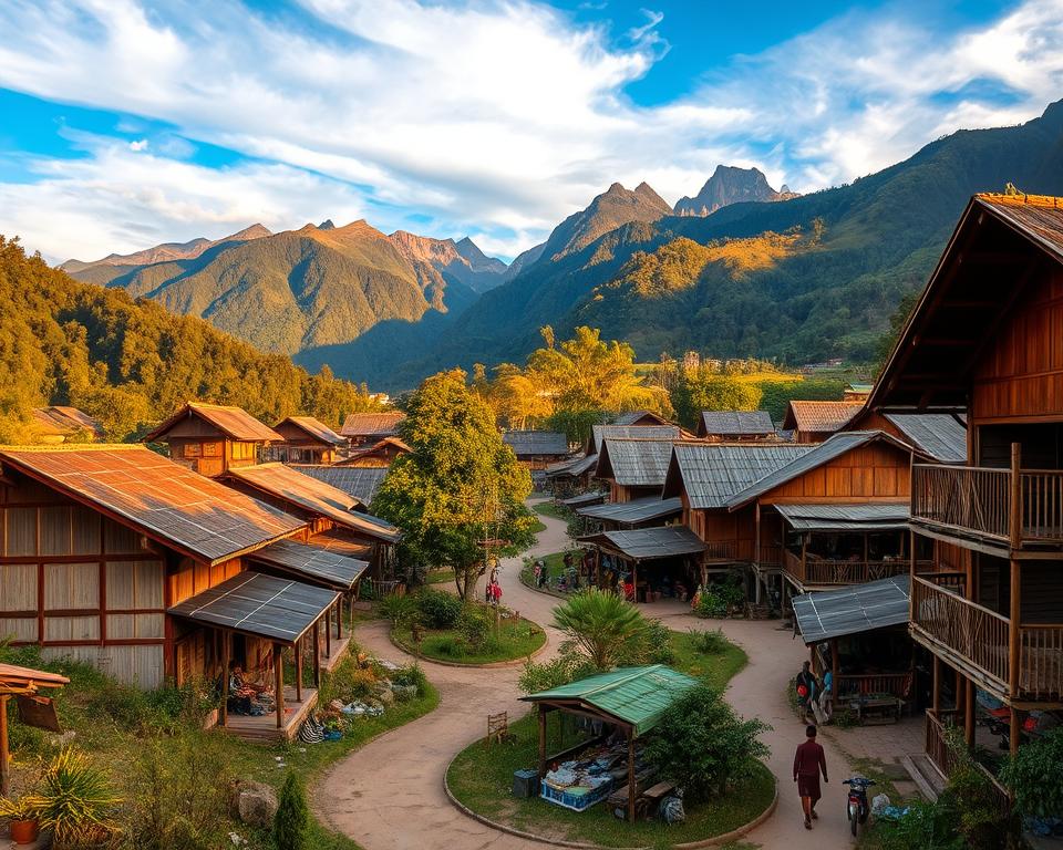 Bergdörfer Thailand Landschaft Bergdörfer Thailand Landschaft