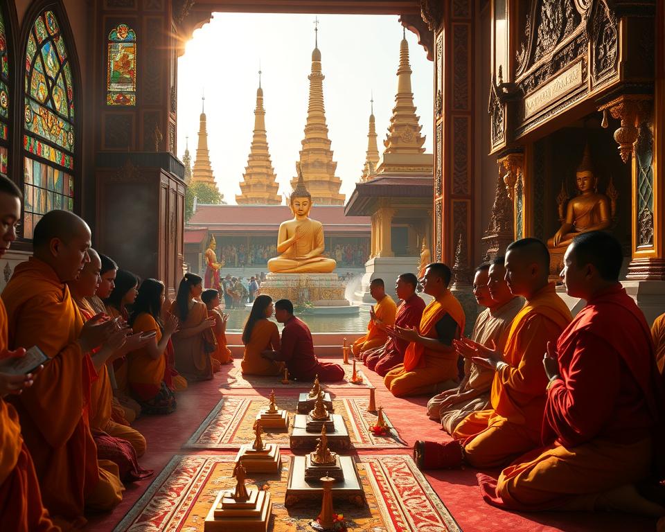 Buddhistische Zeremonien in Bangkok Buddhistische Zeremonien in Bangkok