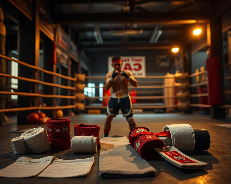 Muay Thai Ausrüstung Vorbereitung Muay Thai Ausrüstung Vorbereitung