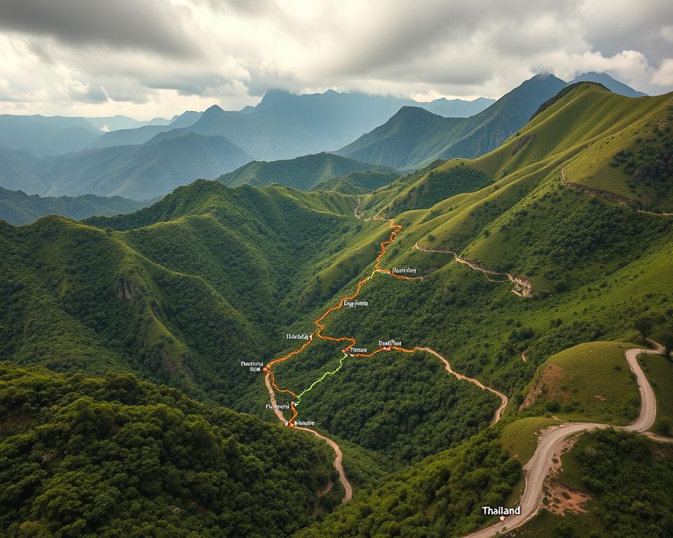 Thailand Reiseroute Übersicht