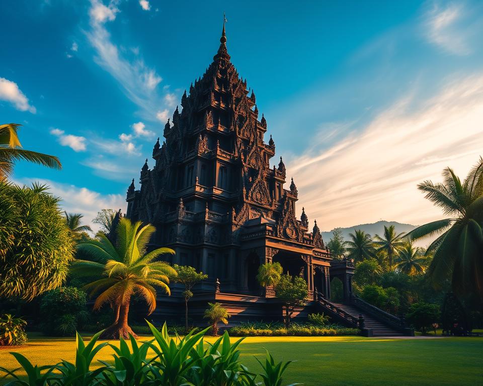 Schwarzer Tempel Chiang Rai Kunstinstallation