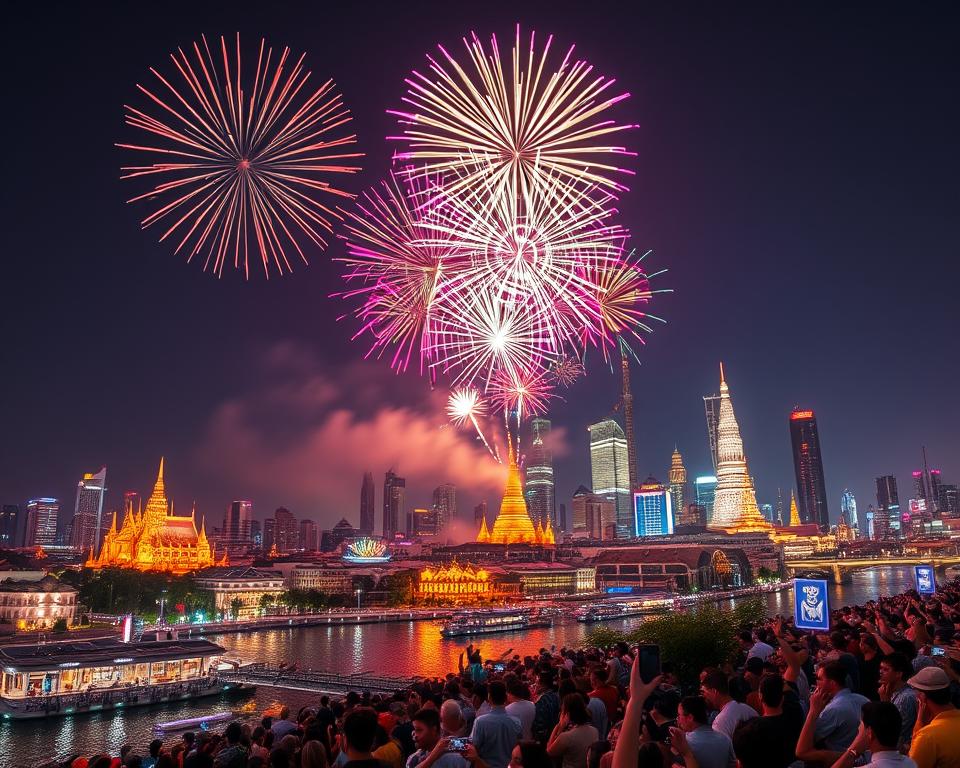 Silvester Feuerwerk Bangkok