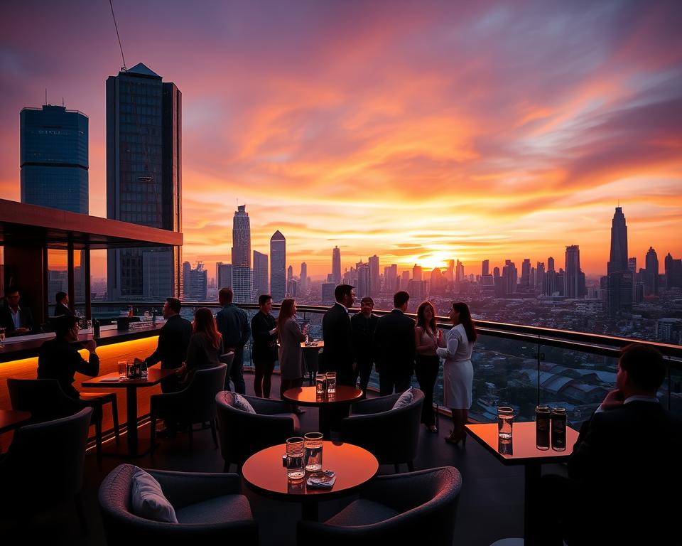 Bangkok Rooftop Bar Sonnenuntergang Bangkok Rooftop Bar Sonnenuntergang