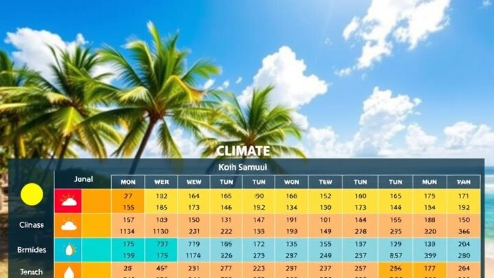 Ihre Klimatabelle für Koh Samui: Wetter und Temperaturen